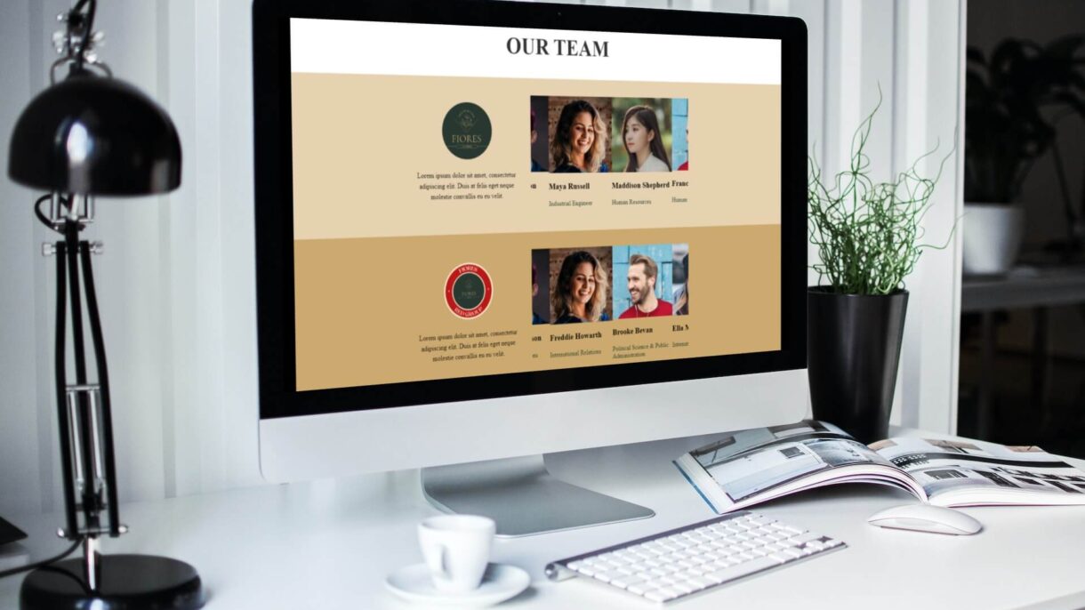 Modern website for a professional start-up showcasing About Us, Our Team, and Contact sections.